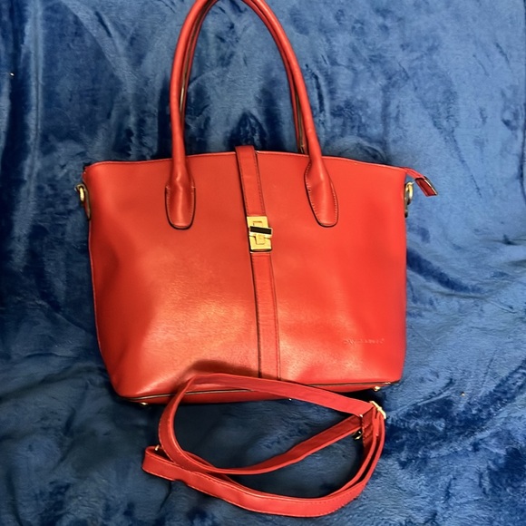 DAVID JONES PARIS LEATHER TOTE IN BURGUNDY Medium - Picture 6 of 16